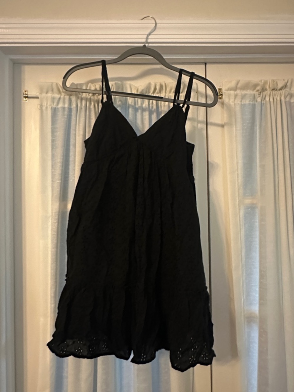 wild fable Black Eyelet Sundress with Spaghetti Straps